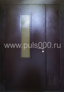 Железная подъездная дверь со стеклом ПД-40