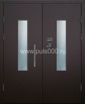 Подъездная стальная дверь со стеклом и домофоном ПД-100, цена 37 000  руб.