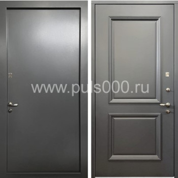 Входная дверь со скрытыми петлями с серым МДФ