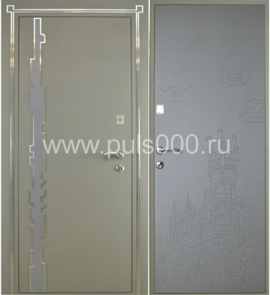 Металлическая дверь со скрытыми петлями зеленого цвета, цена 29 400  руб.