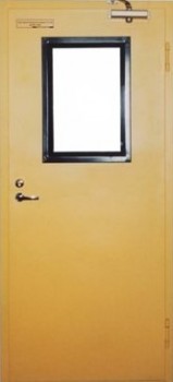 Металлическая противопожарная дверь ПР-848 окрашена нитроэмалью