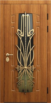Металлические входные двери со стеклом МДФ ST-1209