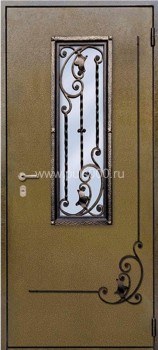 Металлические двери со стеклом с порошковым напылением ST-1753