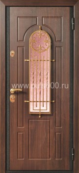 Металлические двери со стеклом с МДФ ST-1760
