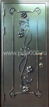 Входные металлические двери с ковкой и порошковым напылением KV-806