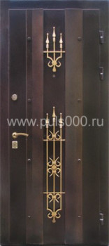 Входные металлические двери с ковкой и порошковым напылением KV-1733