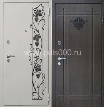 Входные металлические двери с ковкой и порошковым напылением KV-1743