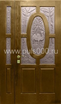 Железная парадная дверь ПР-47 с отделкой массивом, цена 120 000  руб.