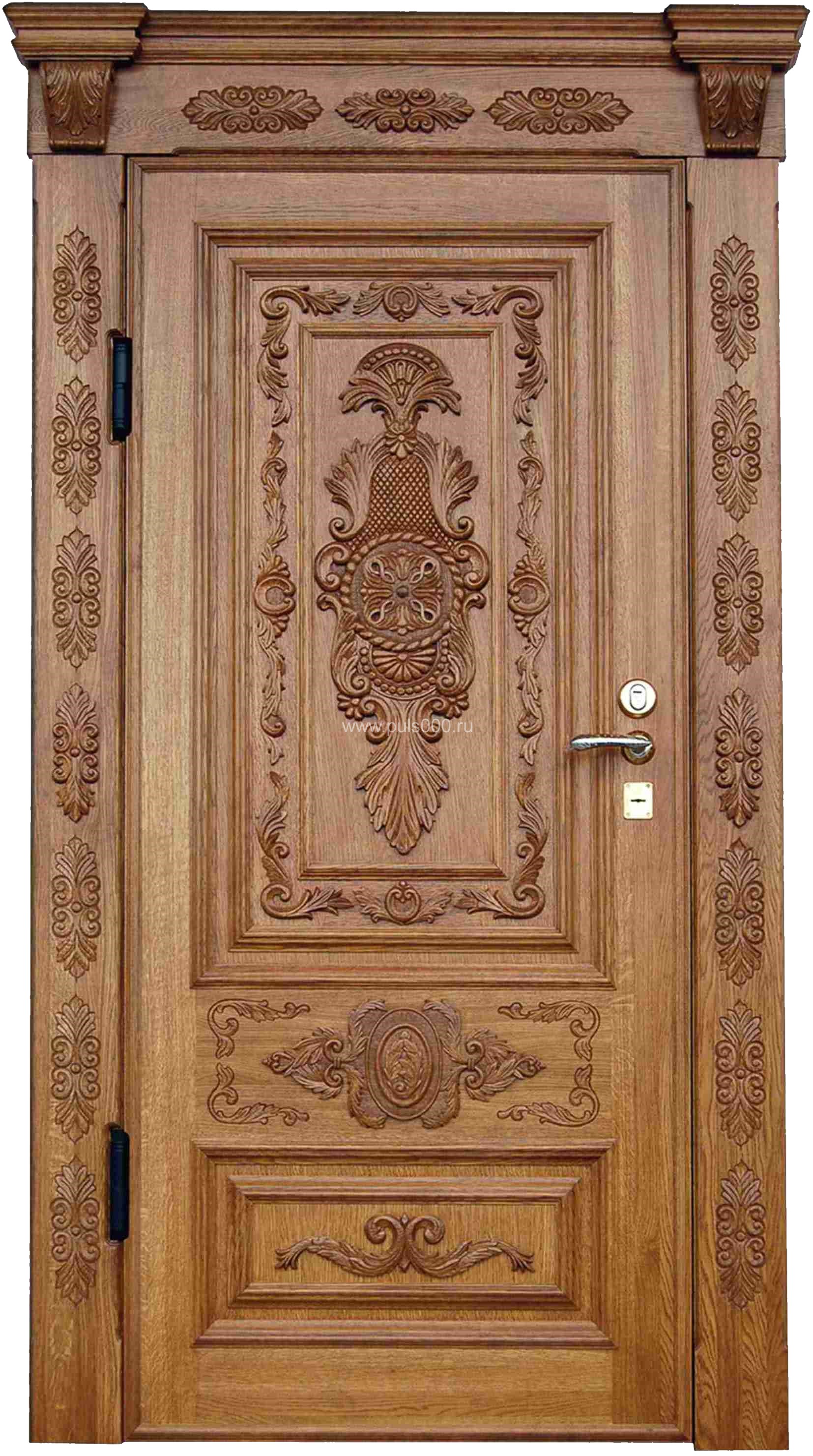 Металлическая парадная дверь с отделкой массивом ПР-53, цена 88 000  руб.