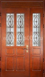 Стальная парадная дверь для коттеджа из МДФ ПР-9, цена 120 000  руб.