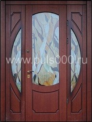 Входная парадная дверь из МДФ ПР-17 с витражными вставками, цена 120 000  руб.