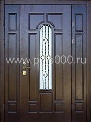 Стальная парадная дверь из тёмного МДФ ПР-18 со стеклом, цена 120 000  руб.