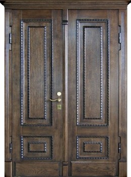 Двупольная парадная дверь из массива под старину ПР-33, цена 120 000  руб.