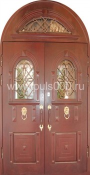 Железная арочная дверь c массивом АР-31