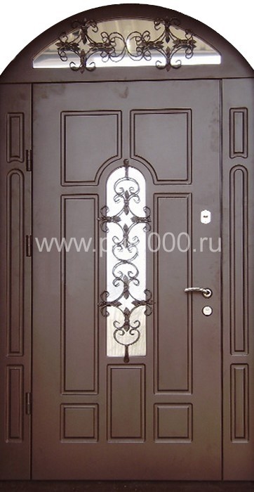 Входная арочная дверь АР-33 из МДФ со стеклом и ковкой, цена 28 300  руб.