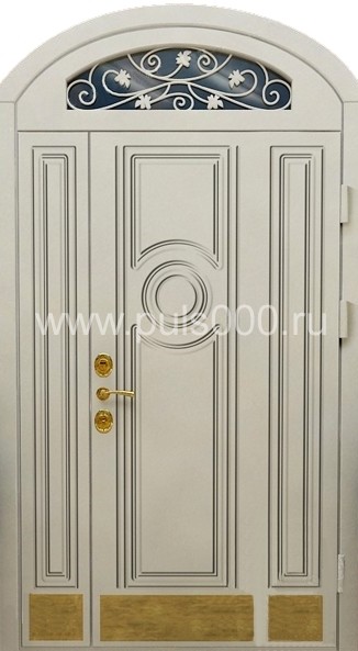 Белая арочная дверь АР-34 с верхней фрамугой и МДФ, цена 47 000  руб.