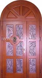 Входная арочная дверь c массивом с художественной резьбой АР-6, цена 100 000  руб.