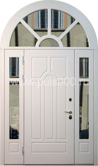 Стальная белая арочная дверь с остеклением АР-22 МДФ, цена 38 200  руб.