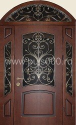 Арочная входная дверь c МДФ и элементами ковки АР-17, цена 44 400  руб.