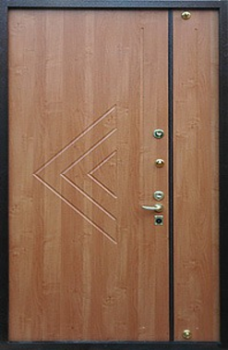 Стальная двустворчатая дверь  ДВ-842 с ламинатом