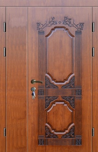 Входная двустворчатая дверь ДВ-703 с массивом и МДФ, цена 56 350  руб.