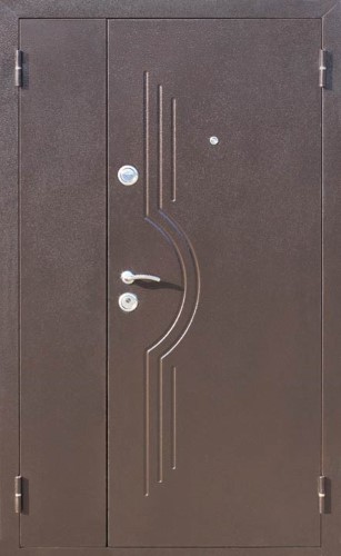 Металлическая двустворчатая дверь ДВ-1236 порошковое напыление и ламинат, цена 17 000  руб.