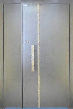 Двустворчатая металлическая дверь ДВ-1239 с порошковым напылением и МДФ