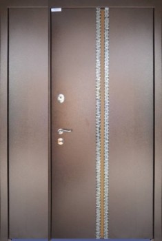Двухстворчатая входная дверь ДВ-1240 с порошковым напылением и массивом, цена 54 180  руб.