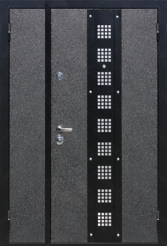 Металлическая двустворчатая дверь ДВ-1241 порошковое напыление и массив, цена 54 180  руб.
