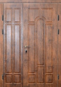 Металлическая двухстворчатая дверь c МДФ с двух сторон ДВ-1242