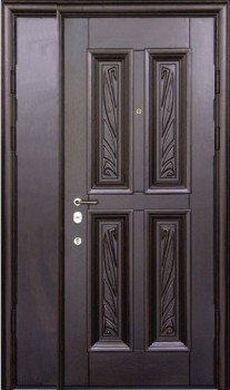 Двустворчатая металлическая дверь ДВ-1245 с массивом с двух сторон, цена 86 625  руб.