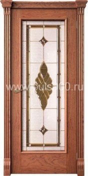 Металлическая дверь с витражом массив дерева PLS-2, цена 122 550  руб.