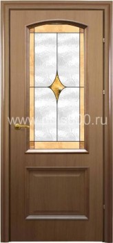 Металлическая дверь с витражом МДФ PLS-5
