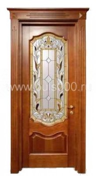 Металлическая дверь с витражом массив дерева PLS-16, цена 78 150  руб.