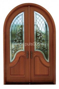 Входная дверь с витражом массив дерева PLS-20, цена 174 150  руб.