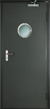 Однопольная металлическая дверь c простым окрасом с двух сторон OP-1514, цена 27 000  руб.