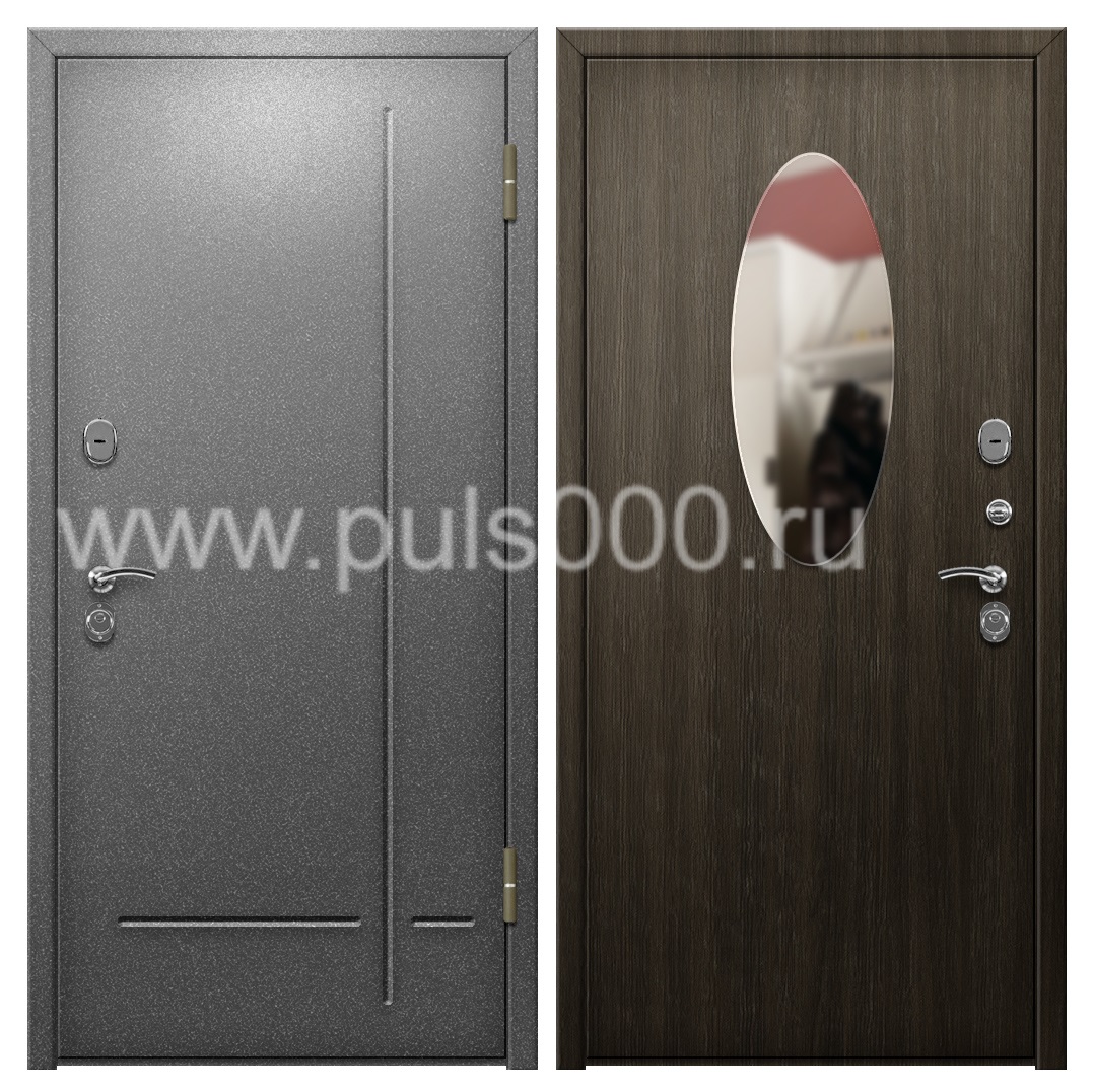 Металлическая уличная дверь с напылением в коттедж PR-1060