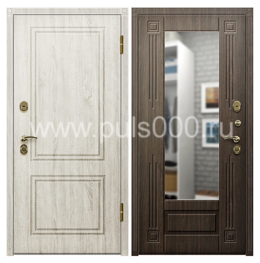 Входная дверь с утеплителем и зеркалом для загородного дома MDF-73, цена 28 000  руб.