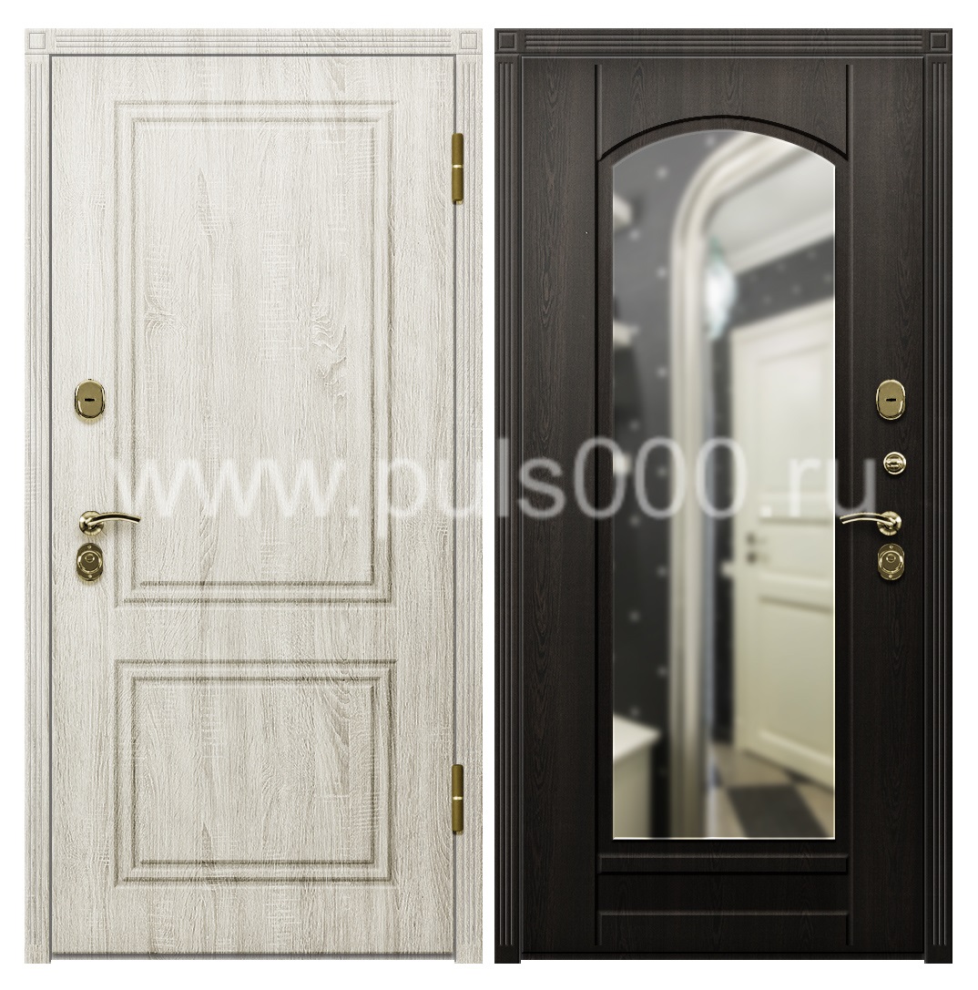 Входная дверь с зеркалом для загородного дома MDF-69, цена 28 000  руб.