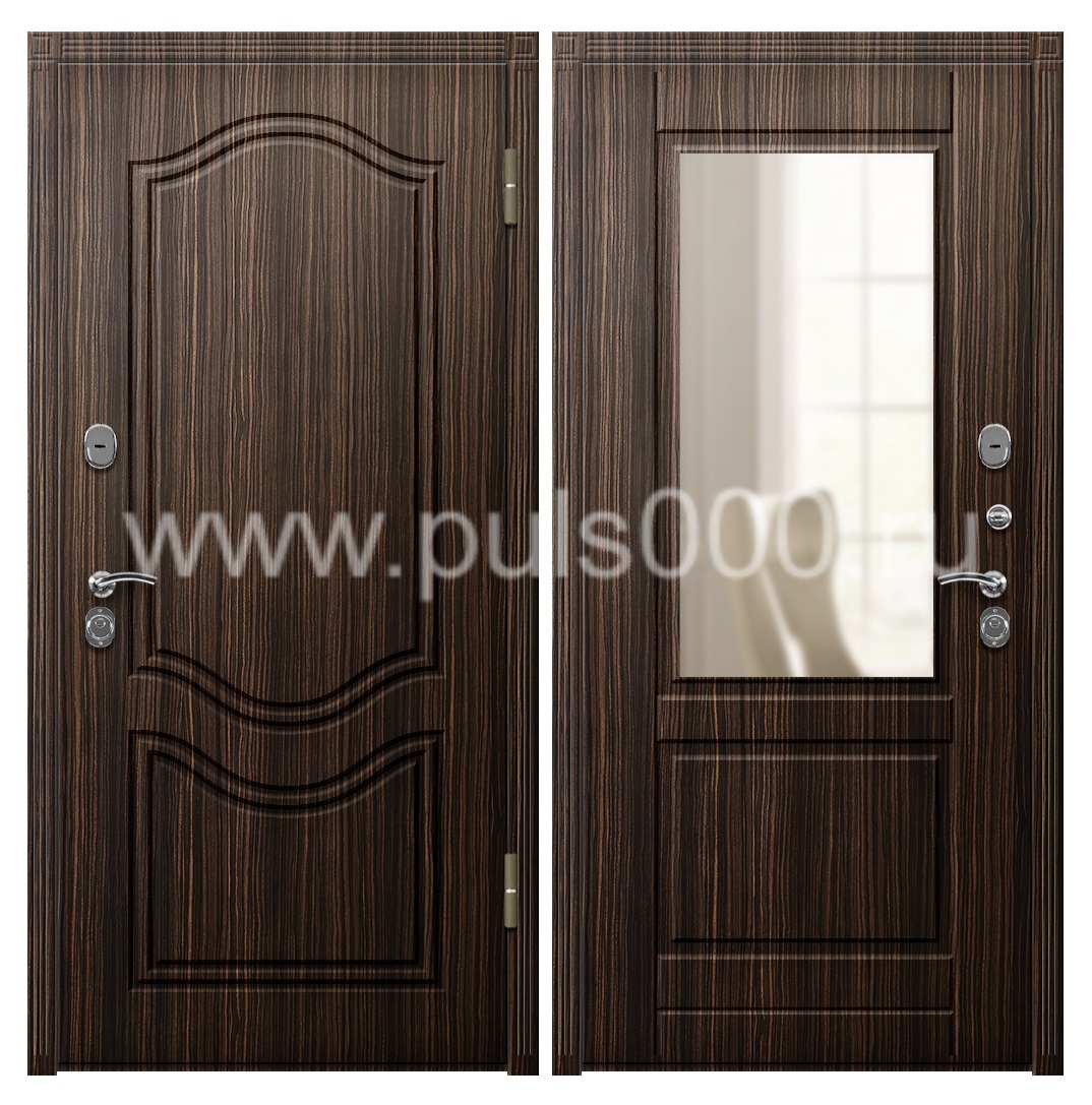 Входная уличная дверь с зеркалом для загородного дома MDF-36, цена 28 000  руб.