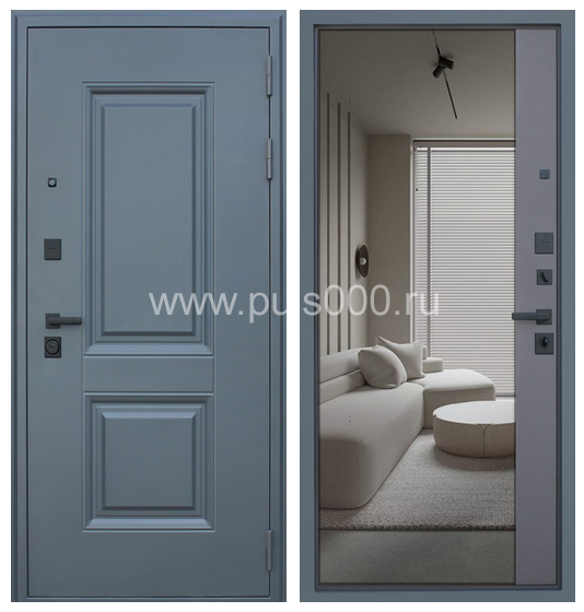 Металлическая дверь входная ZER-108 цвета графит с зеркалом, цена 32 500 руб. Металлическая дверь входная ZER-108 цвета графит с зеркалом, цена 32 500 руб.