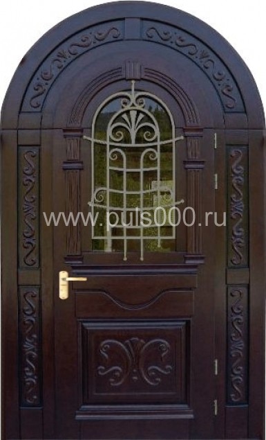Стальная арочная массивная дверь АР-32 с ковкой и стеклом, цена 120 000 руб. Стальная арочная массивная дверь АР-32 с ковкой и стеклом, цена 120 000 руб.