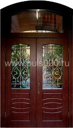 Арочная входная дверь c МДФ со стеклом АР-16, цена 90 000  руб.